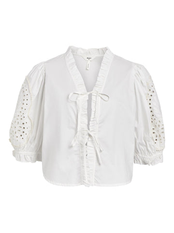 Object Objbrodera S/S Top - White Sand