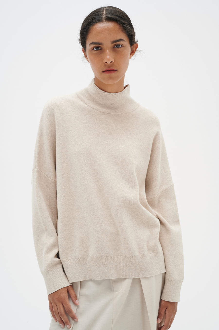 Inwear TenleyIW Turtleneck Pullover - Simply Taupe Melange