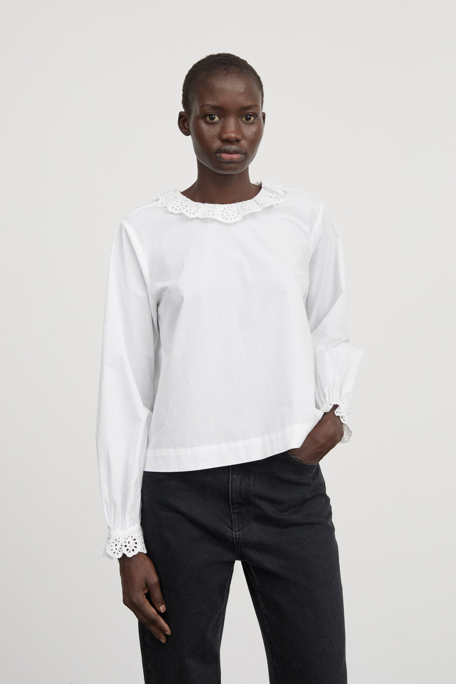 Skall Studio Cornflower Bluse - Optic White