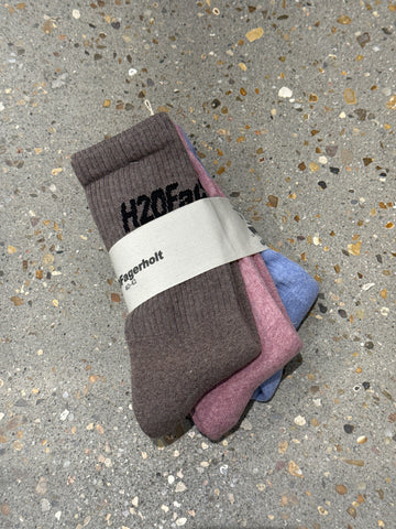 H2OFagerholt Suck Socks 3-pack - Brown, Light Pink, Light Blue