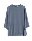 Ahlvar Gallery Thess Silk Tee - Steel Blue