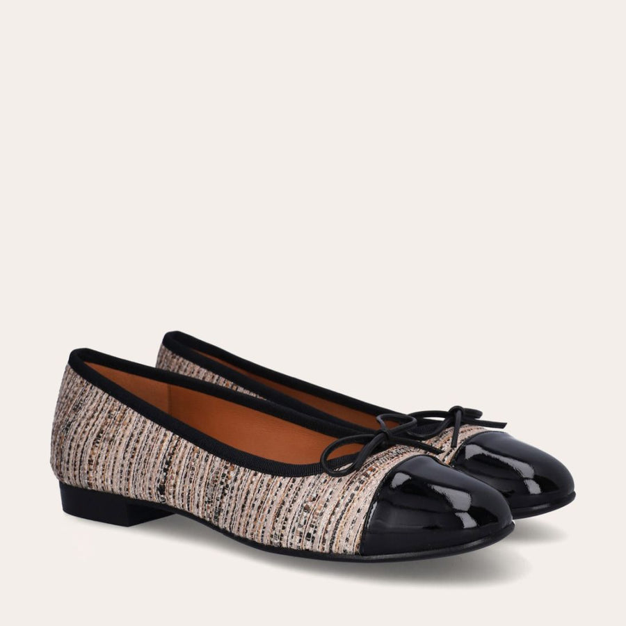 Billi Bi A6021 Ballerina - Black Patent/Bouclé