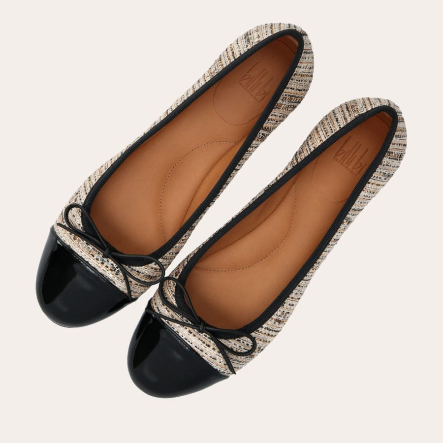 Billi Bi A6021 Ballerina - Black Patent/Bouclé