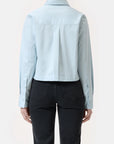 Closed Cropped Shirt - Light Sky Blue