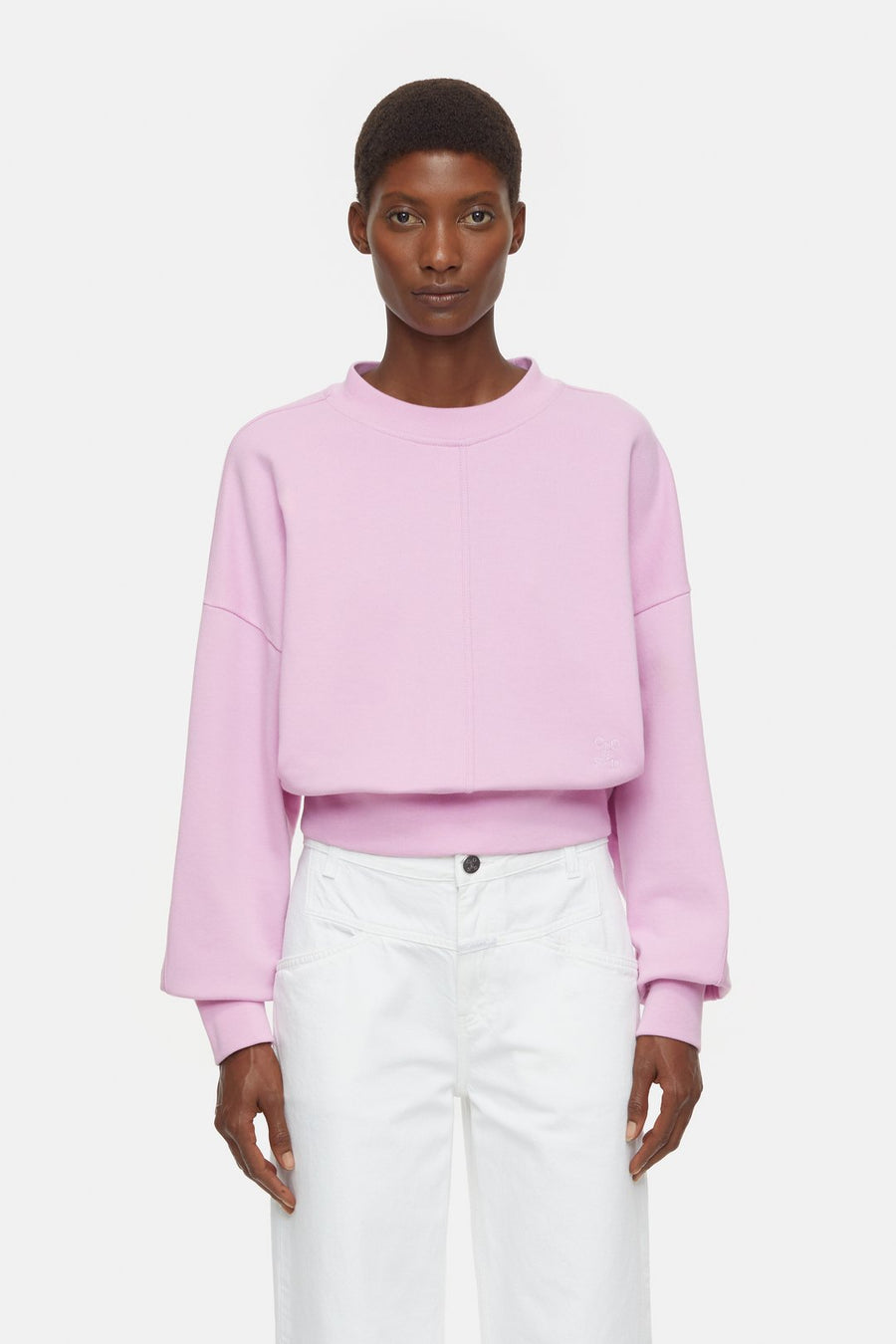Closed Cropped Crew Neck - Pink
