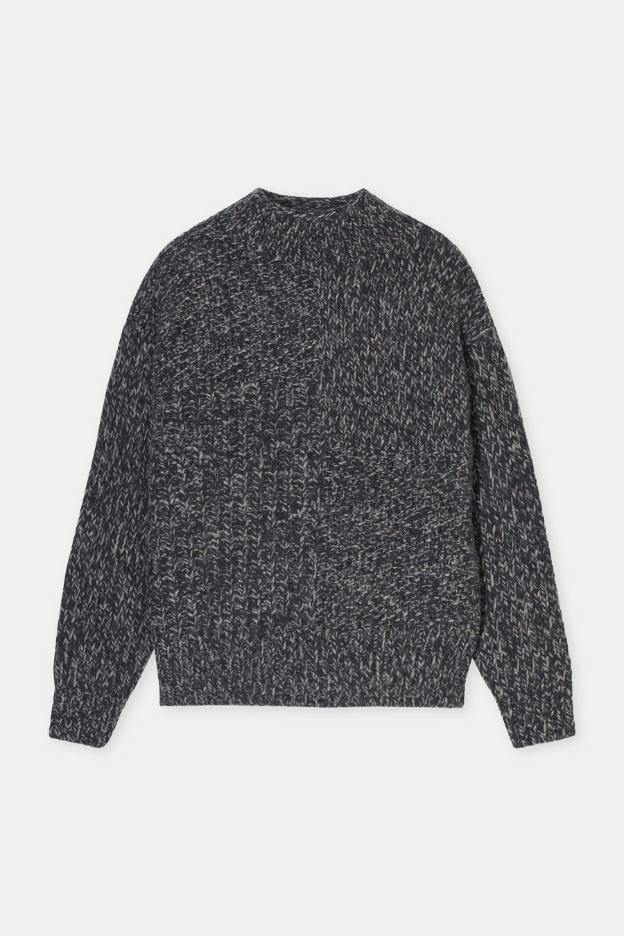 Closed Mock Neck Longsleeve - Dark Grey Melange