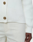 Closed Wrap Cardigan Long Sleeves - Ivory