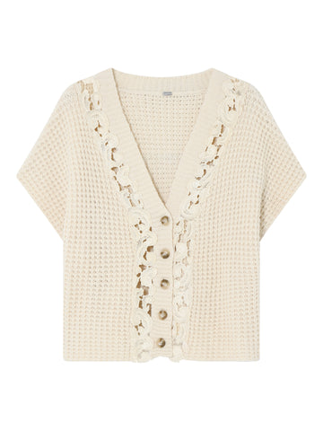 Gustav Coya Knit Cardi Kappe - White Swan