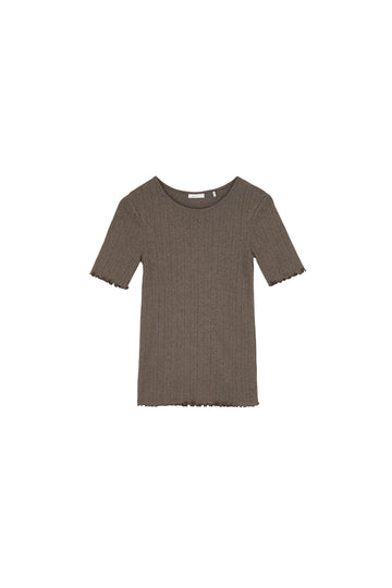 Skall Studio Edie Tee - Brown Melange