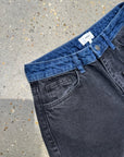 Object Moji Beate Wide Jeans - Black Denim/Medium Blue