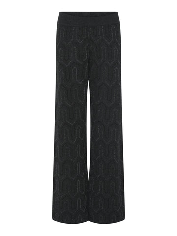 Gustav Josa Knitted Wide Leg Bukser - Grey, Black