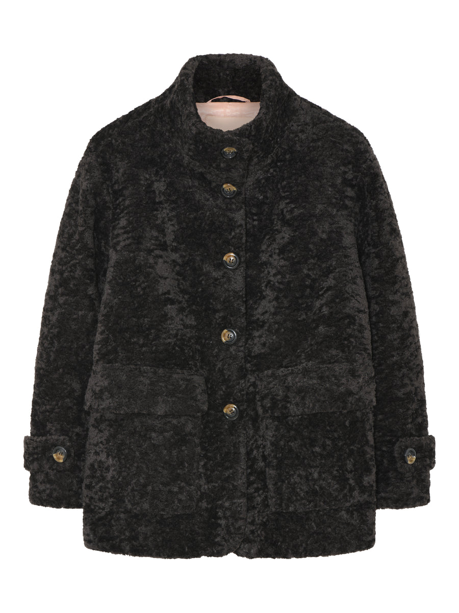 Gustav Maddy Fake Fur Frakke - Chocolate Brown