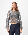 Object Objgitte Lo L/S Top - Asphalt Silver