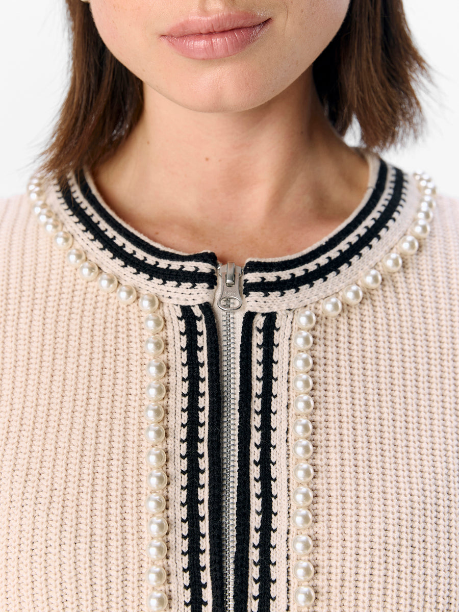 Object Objperla Knit Cardigan - White Sand