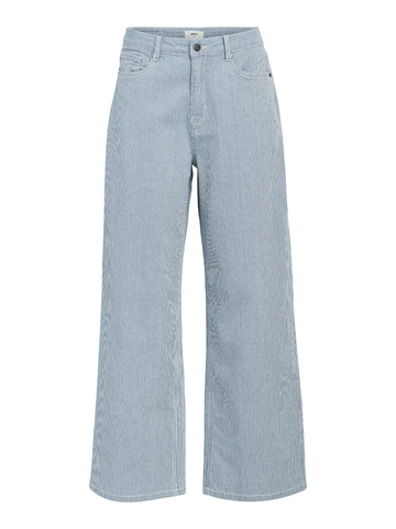 Object Moji MW Wide Long Jeans - Light Blue Denim