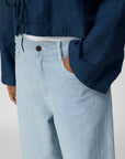 Object Objmoji MW Wide Long Jeans - Light Blue Denim