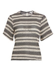 Object Objarthine S/S T-shirt - Black/Stripes Sandshell