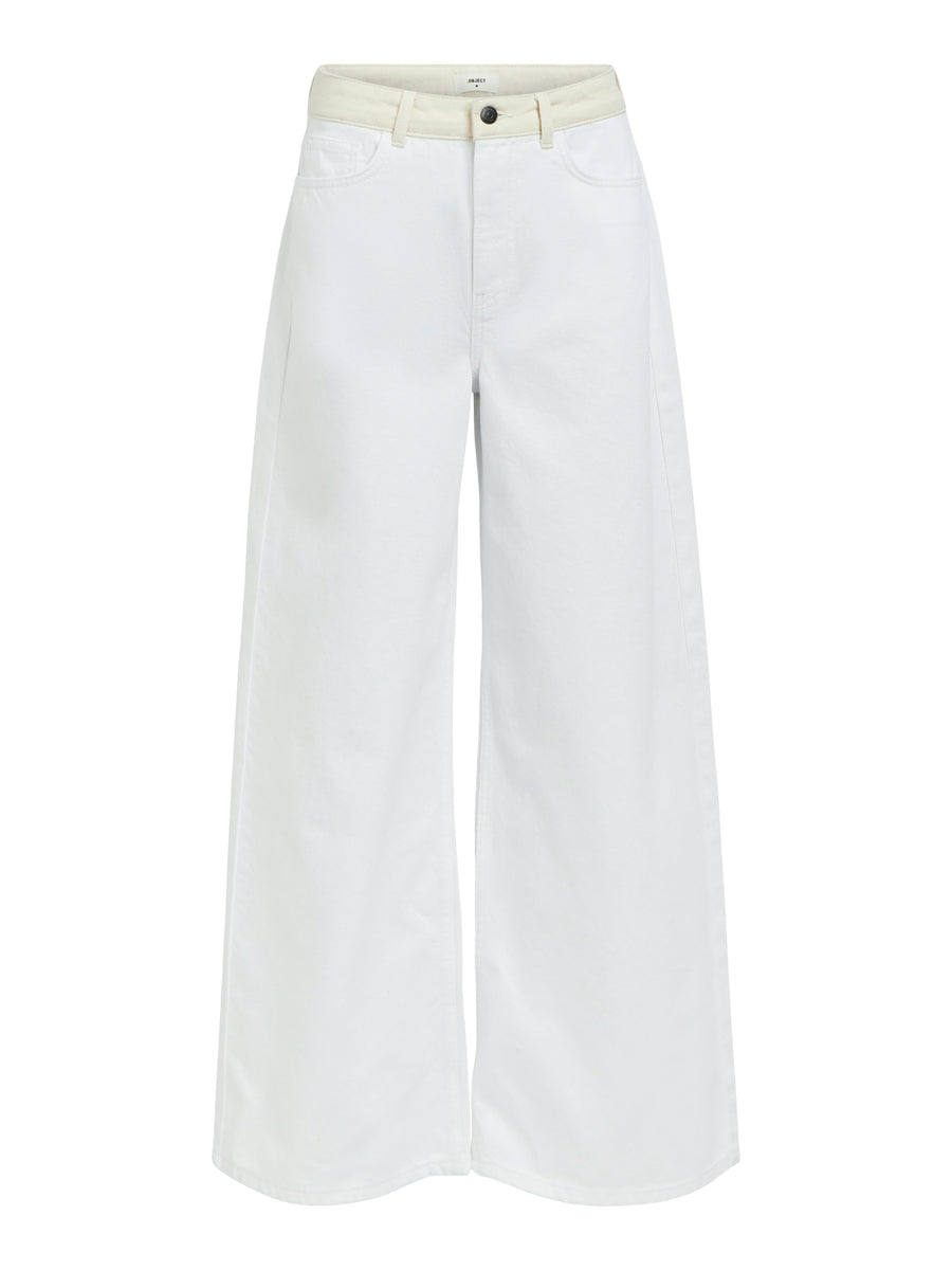 Object Moji Beate Wide Jeans - Cloud Dancer, Sandshell