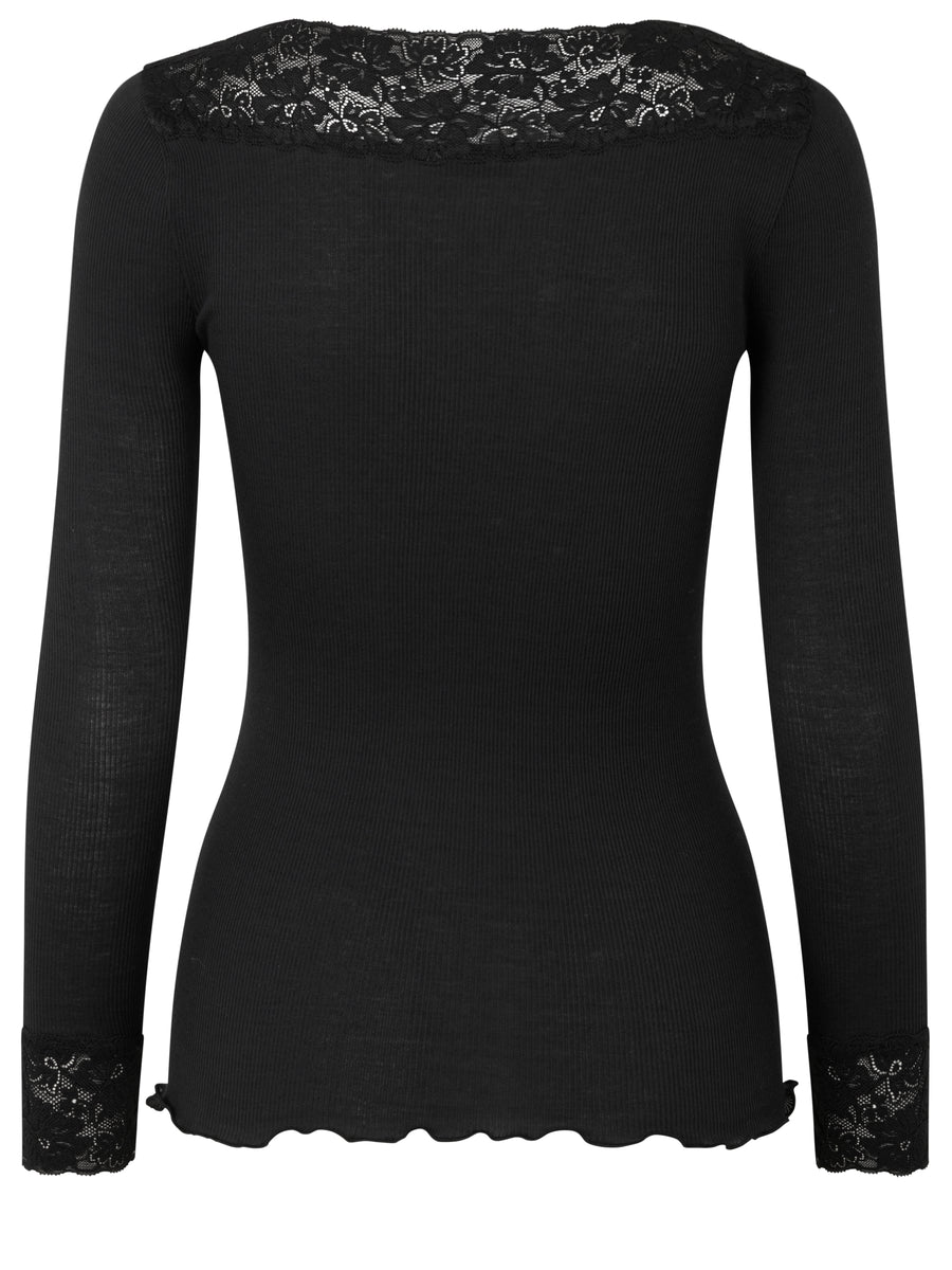 Rosemunde Organic T-Shirt W/Lace - Black