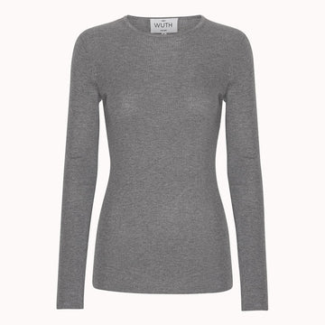 Wuth Cashmere Basic Blouse - Steel Grey