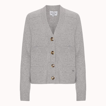 Wuth Cashmere Grandpa Cardigan - Light Grey