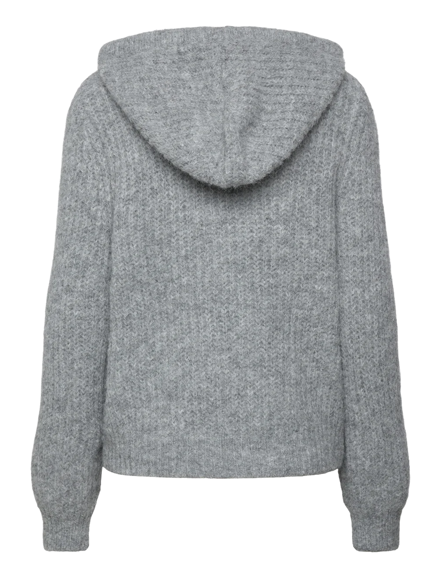 Object Objmilu Knit Hoodie - Light Grey