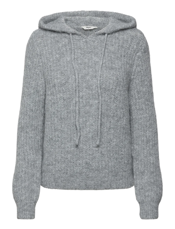 Object Objmilu Knit Hoodie - Light Grey