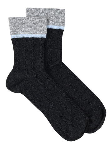 Gustav Fille Wool Socks - Dark Grey Melange