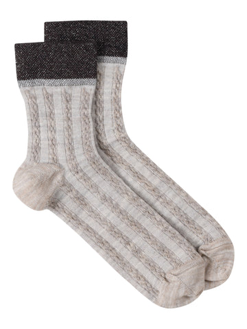 Gustav  Fille Wool Socks - Sand Melange
