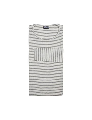 Nørgaard Paa Strøget 101 NPS Stripes T-shirt - Ecru/Light Grey