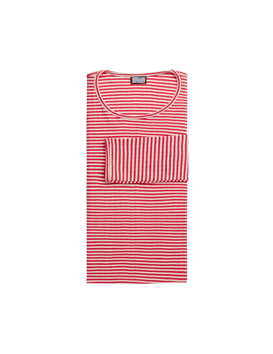 Nørgaard Paa Strøget 101 Fine Stripes T-shirt - Red/ecru