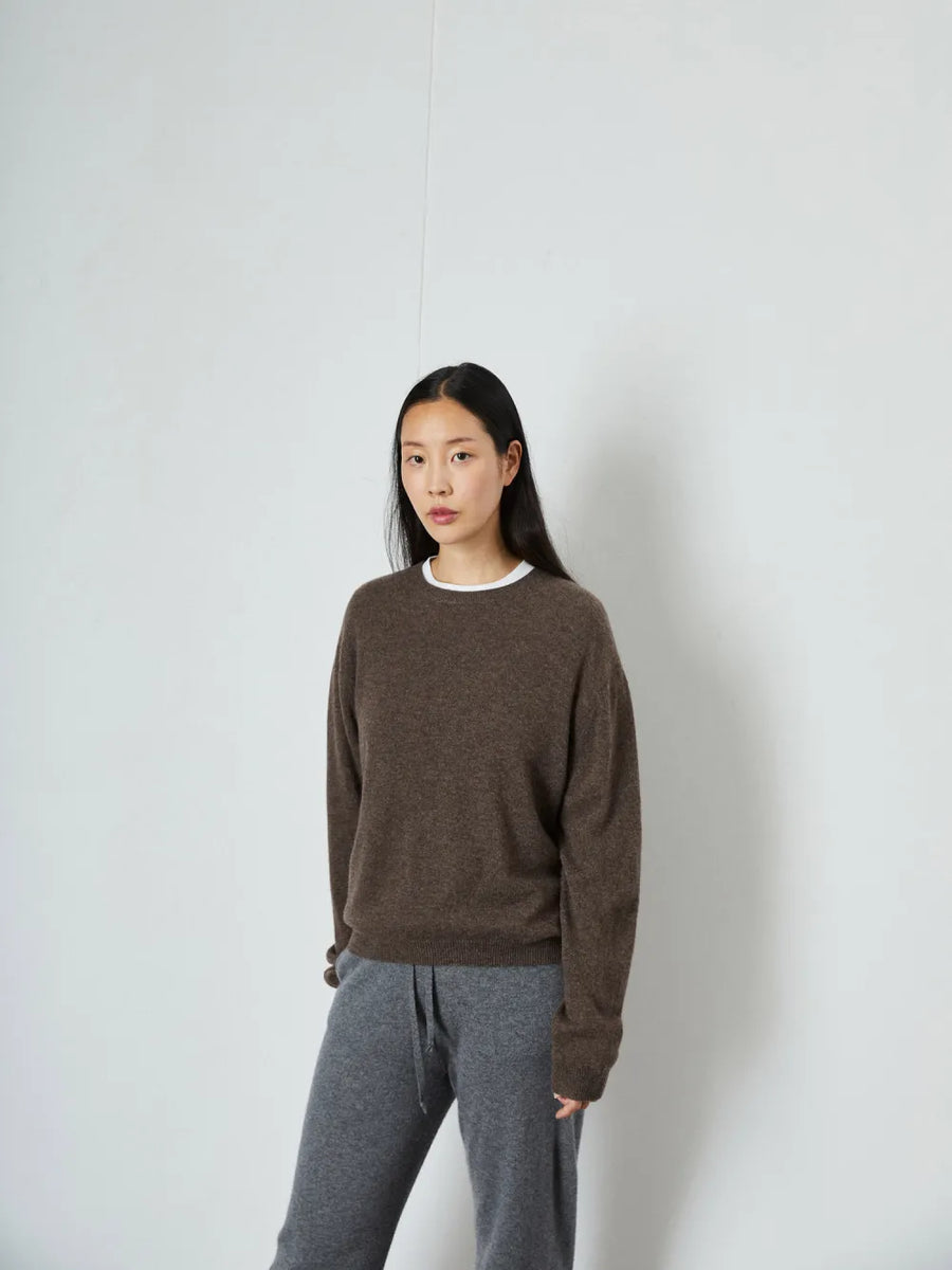 People's Republic Of Cashmere Women's Boxy O-neck - Nutty