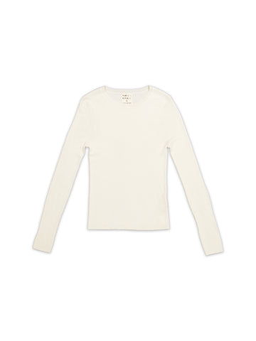 People's Republic Of Cashmere Thin Ribbed Roundneck - Chalk