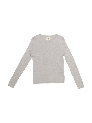 People's Republic Of Cashmere Thin Ribbed Roundneck - Foggy